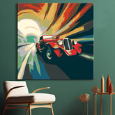 Red sports car - painting by numbers